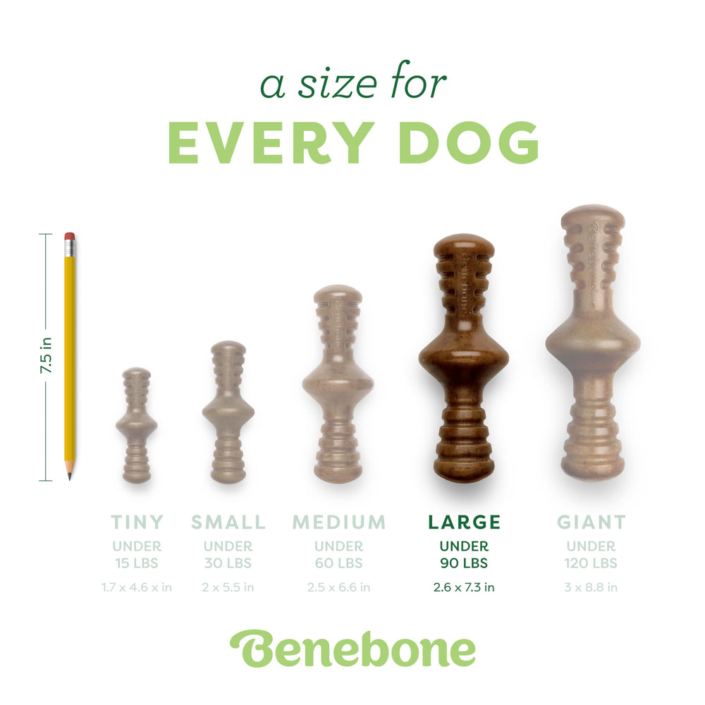 Benebone Zaggler durable chew designed to last weeks.