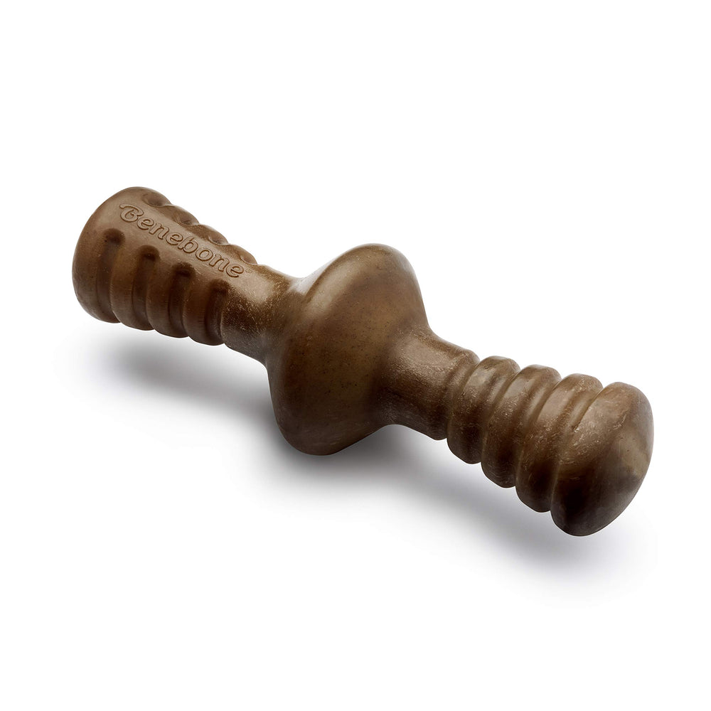 Benebone Zaggler rolling toy in action, ideal for tough chewers.