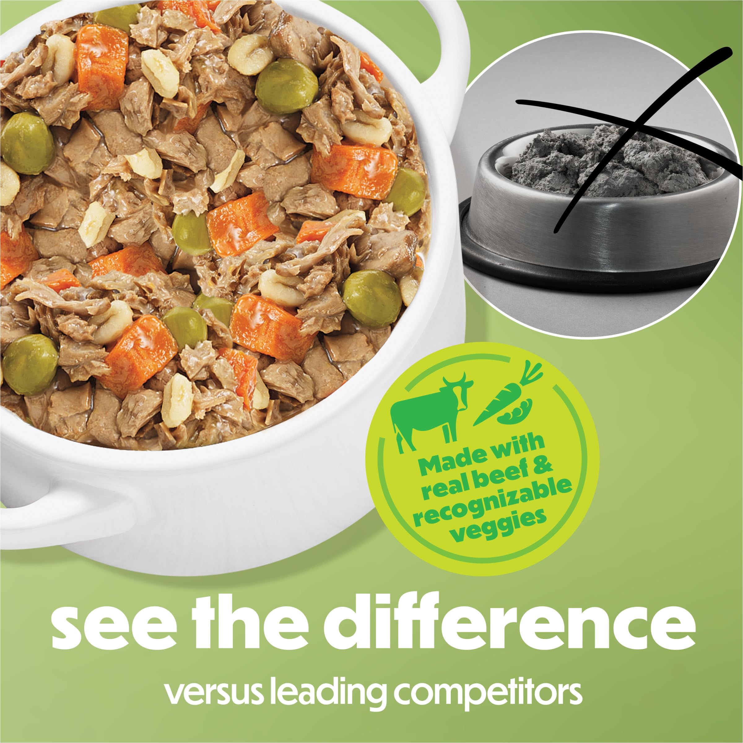 Visible carrots, peas, and barley add color and texture to meals.