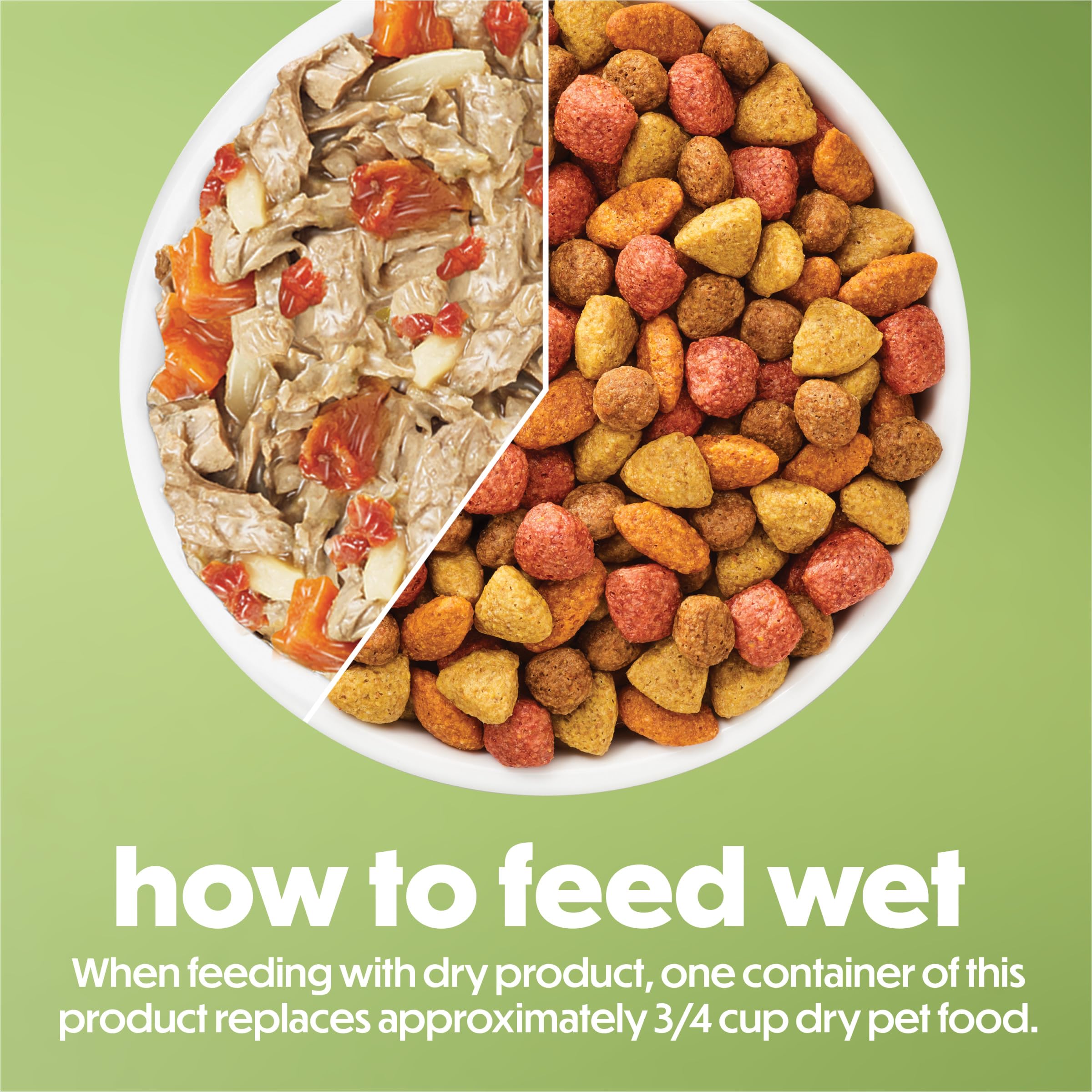 Beneful Freshly Prepared Blends wet food topper adds moisture to kibble.