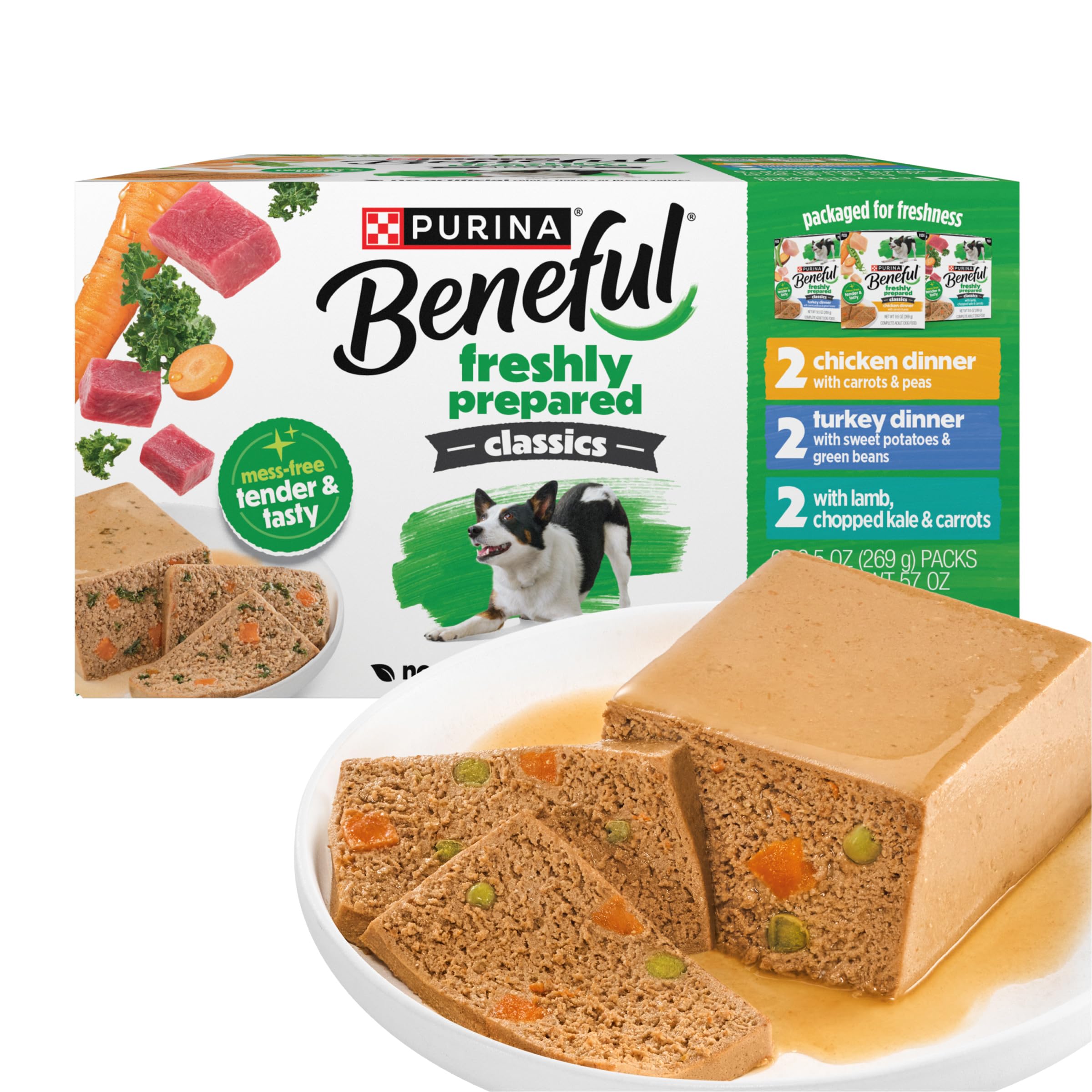 Beneful Freshly Prepared Classics chicken dinner serving bowl with real meat for tasty meals