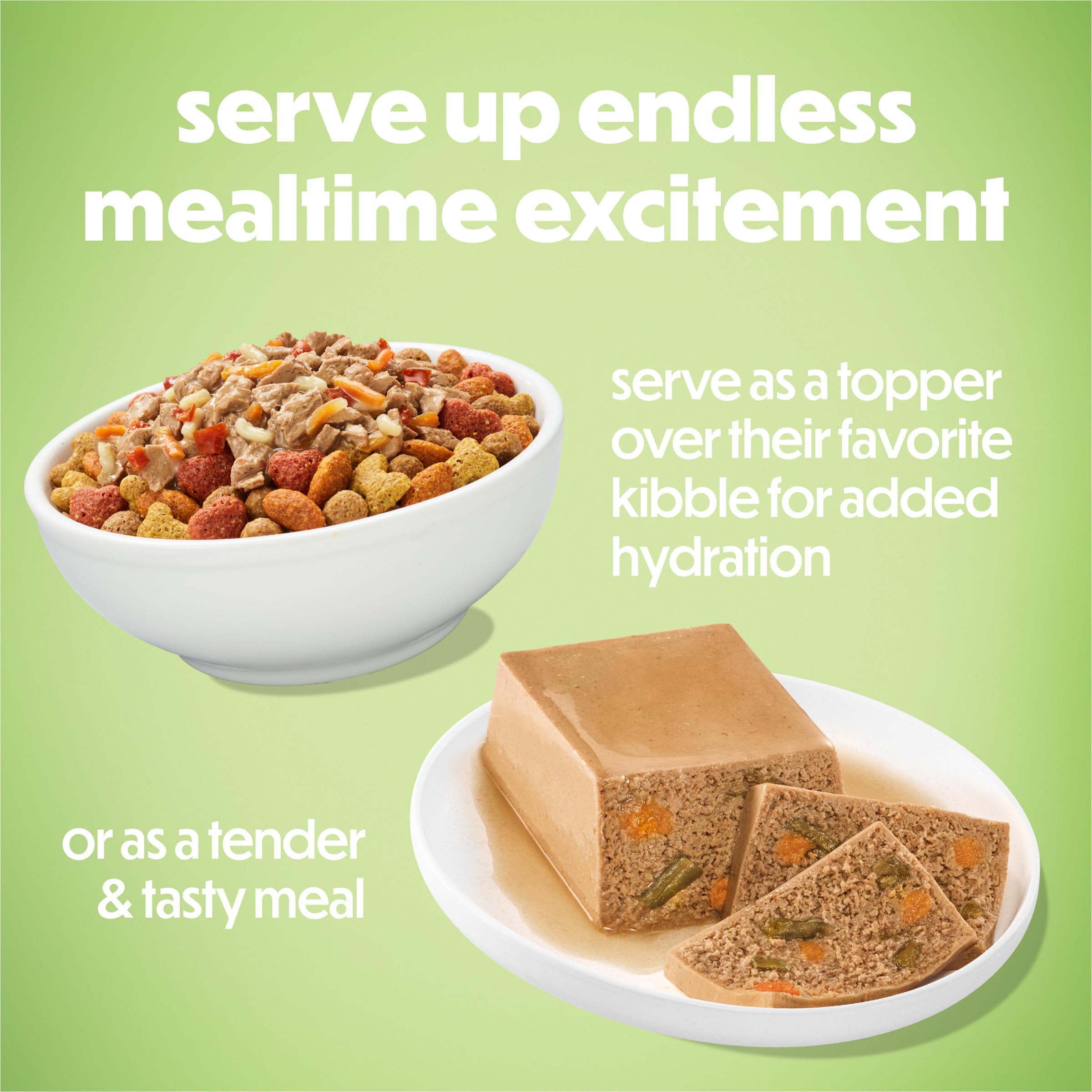 Beneful Freshly Prepared Classics serving bowl with kibble topper idea