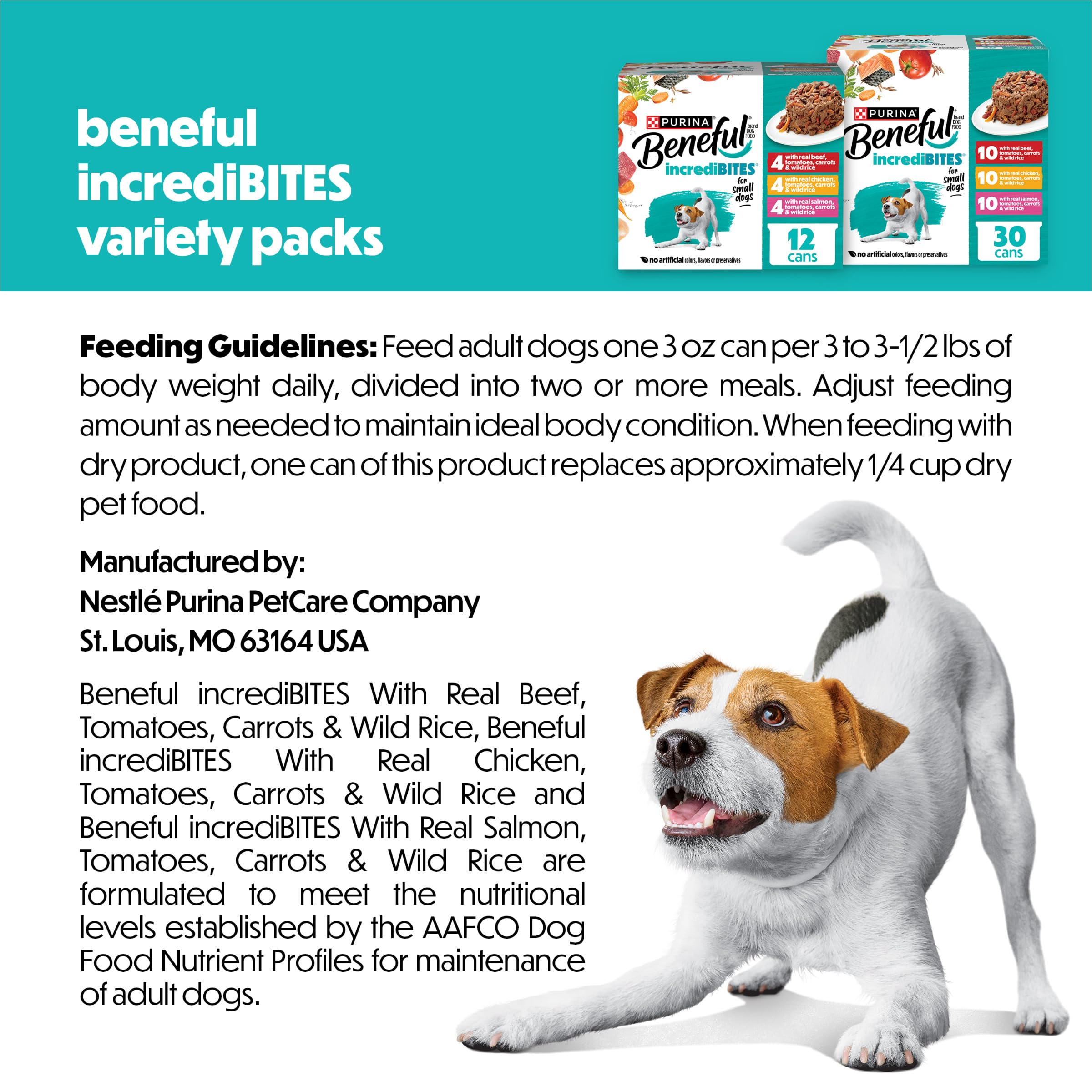 Beneful Purina high-protein bites support active small dogs.