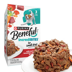 Beneful IncrediBites small breed beef cans with gravy for easy meals.