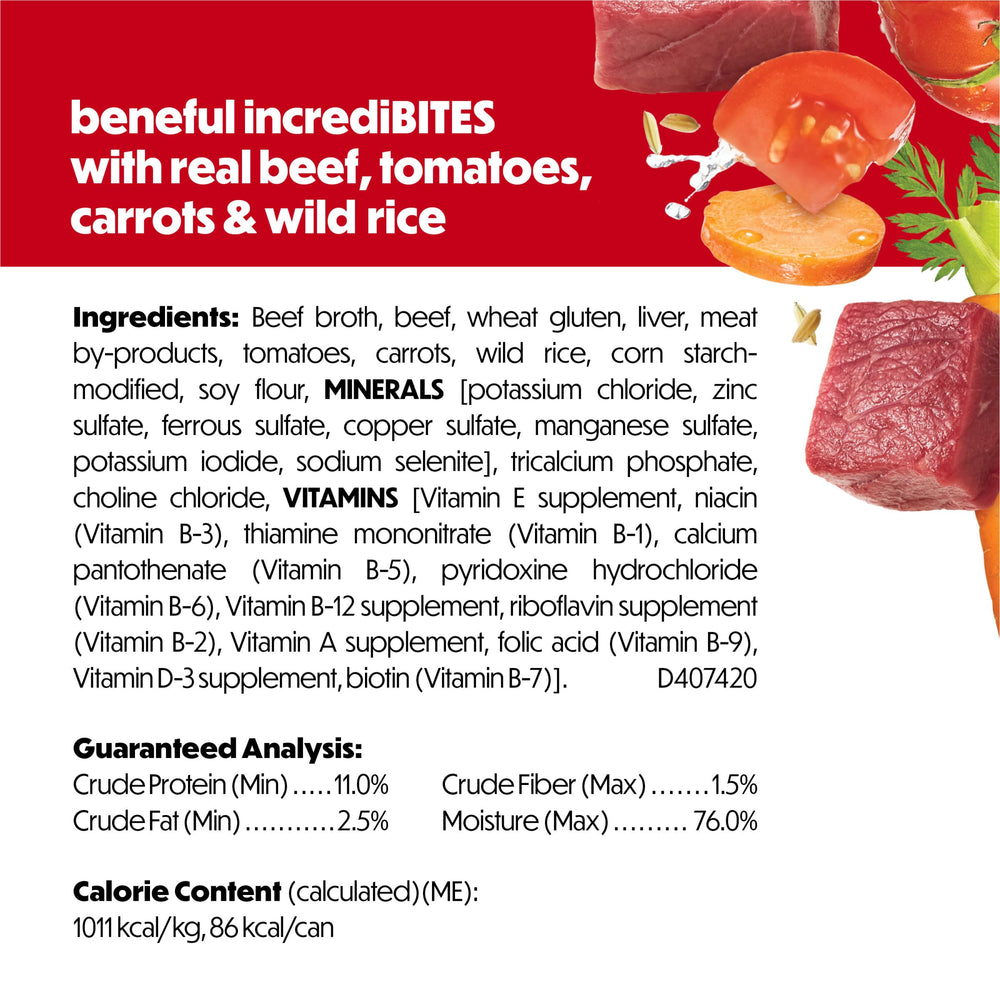 Beneful IncrediBites tender bites suited for small mouths.