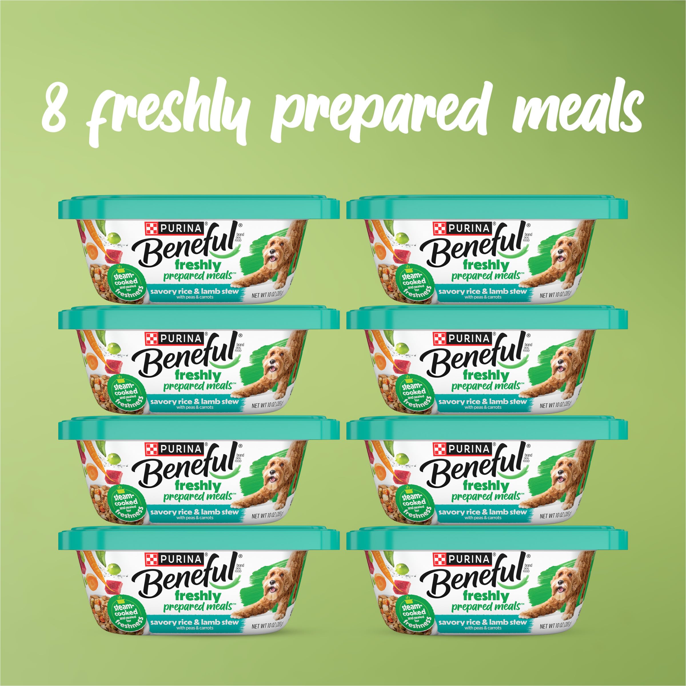 Beneful Lamb Stew tub with gravy shows savory moisture to entice meals.