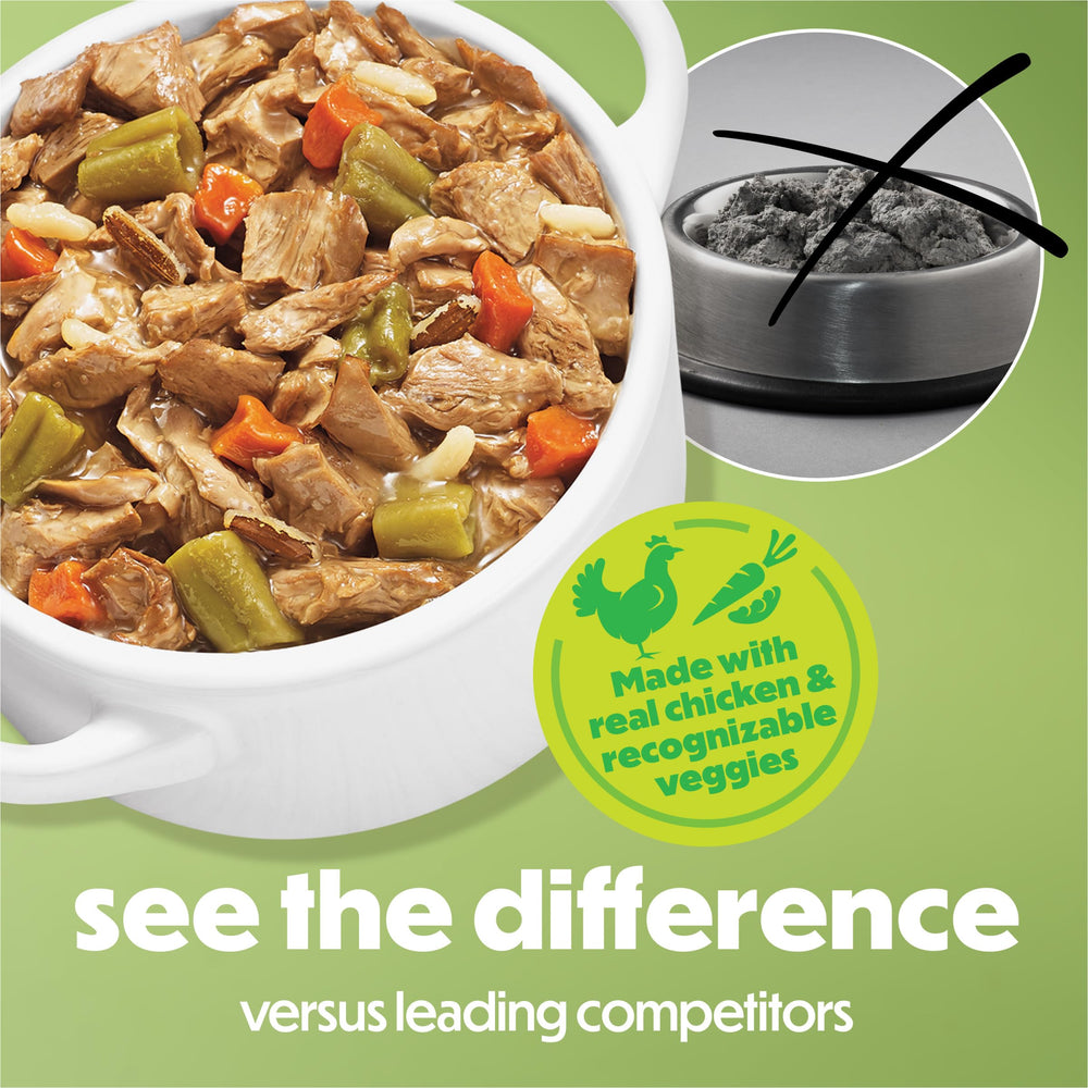 Beneful real chicken chunks in a tub highlight hearty protein for active dogs