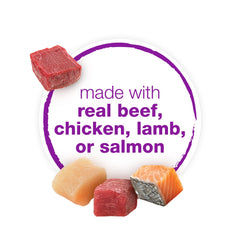 Beneful variety-pack with four recipes expands meal options for dogs.