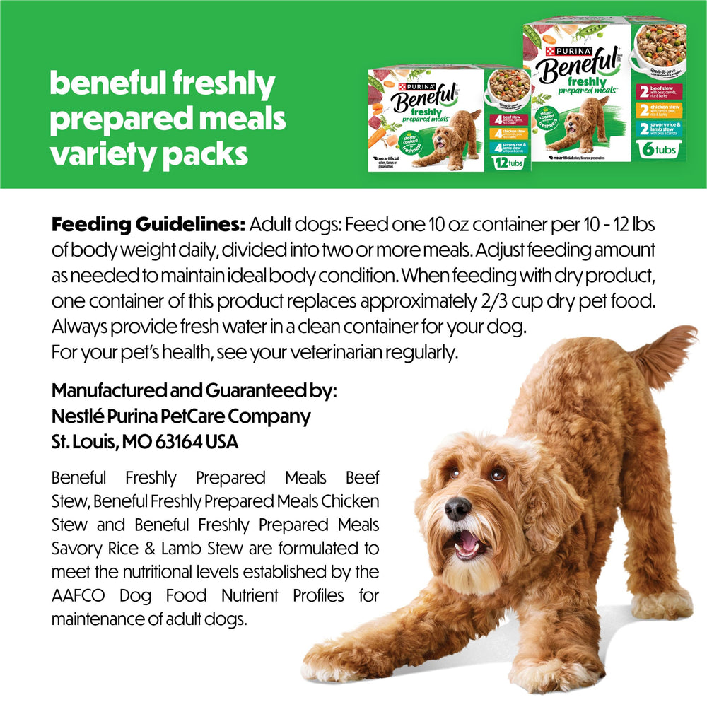 Beneful veggies visible in gravy highlight wholesome ingredients in each serving.