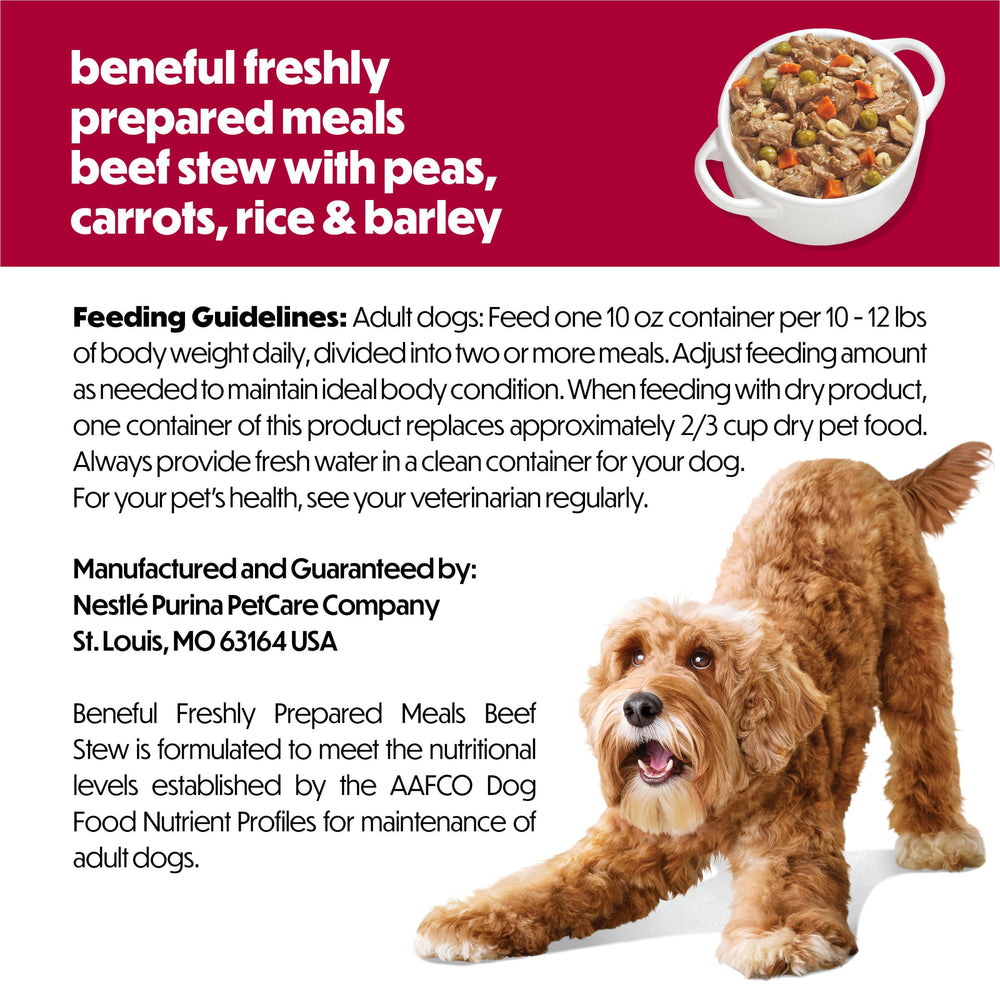 Pack of eight 10-ounce Beneful beef stew tubs.