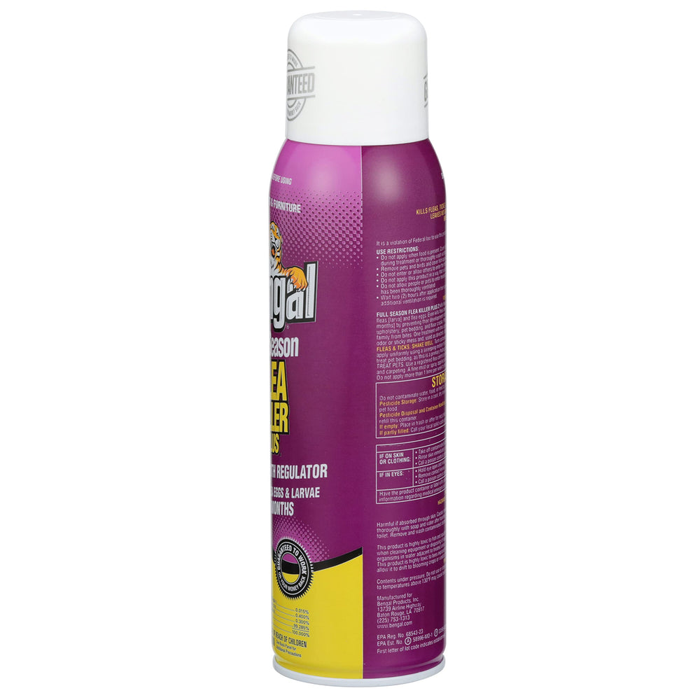 Bengal Full Season Flea Killer Plus targets carpets and upholstery safely