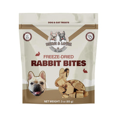 Benji and Louie rabbit bites packaging ideal for on-the-go rewards.