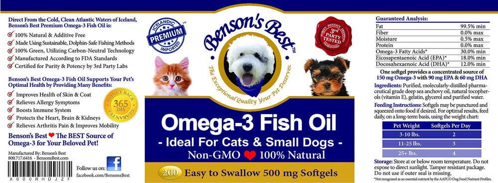 Benson's Best coat shine and shedding support in daily use.