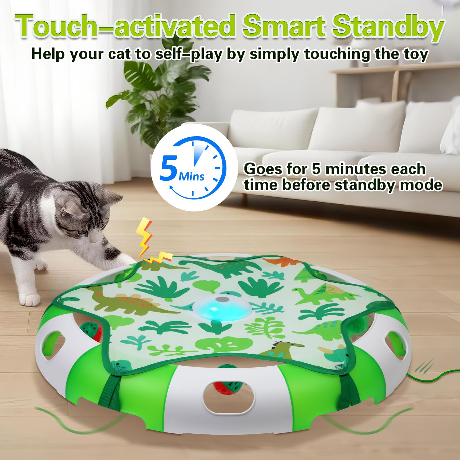 Bentopal cat toy emits chirping sounds to attract energetic cats