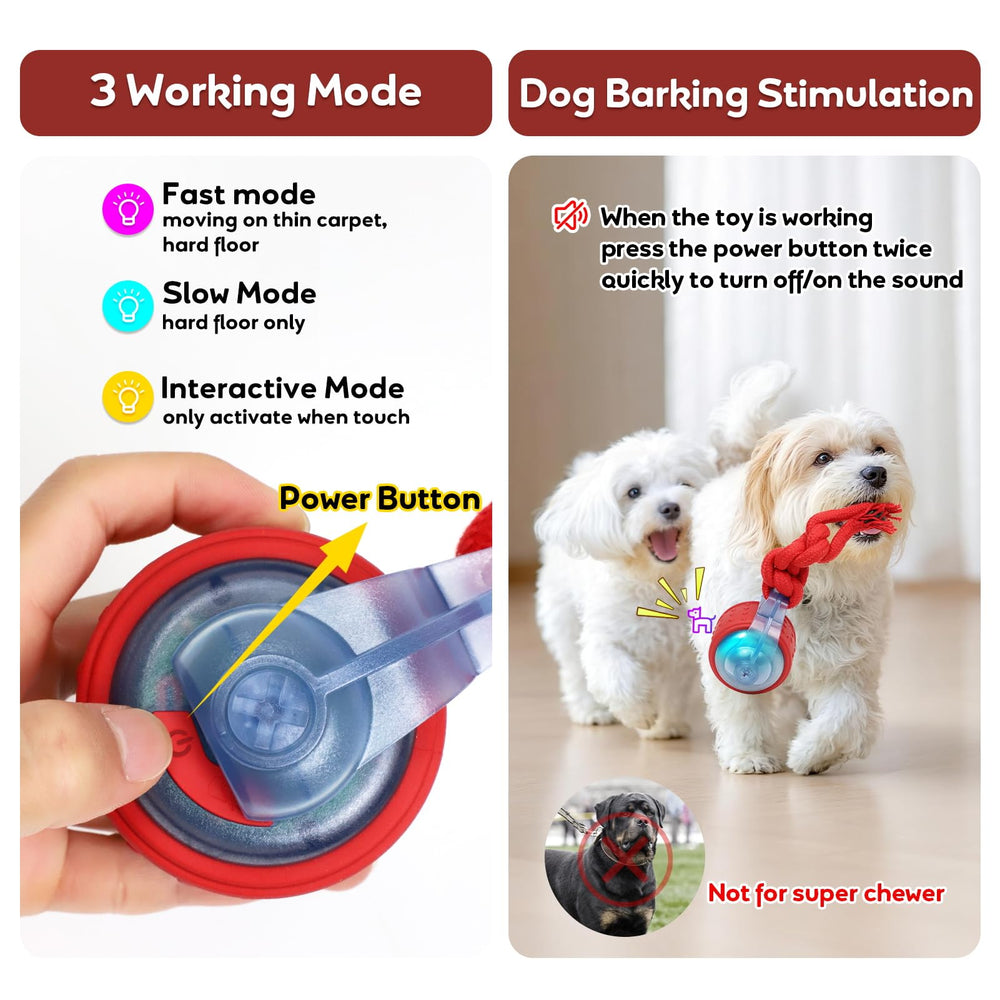 Bentopal dog ball demonstrating three modes for varied play.