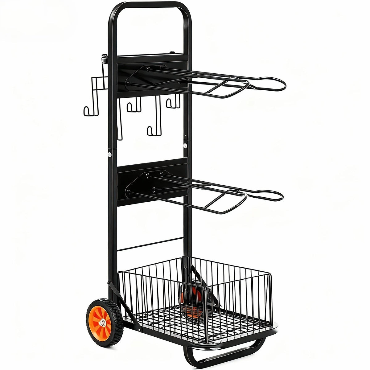 BENYIJS rolling horse saddle rack cart with two wheels for easy transport between barn and arena.