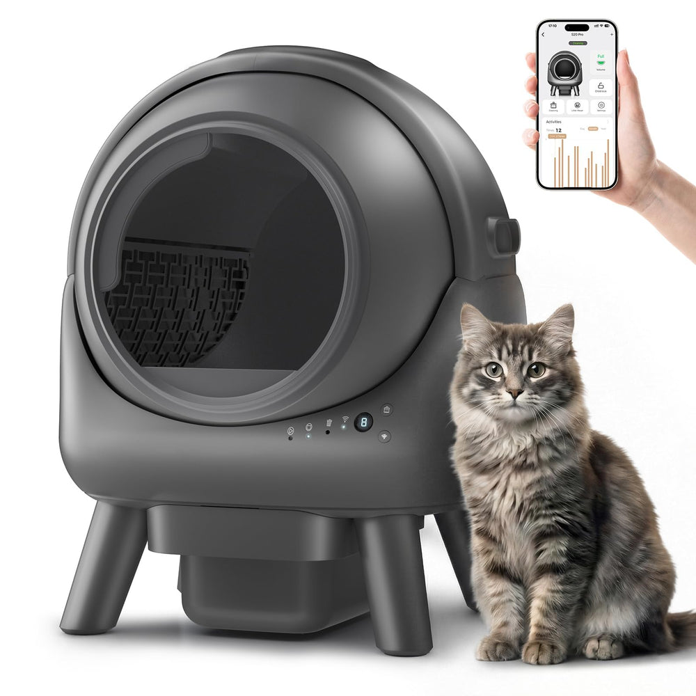 Beokeo automatic litter box front view for multi-cat homes