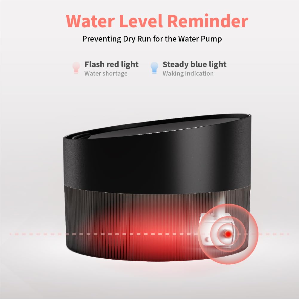 BEQ cat water fountain shows visible water level for easy monitoring.