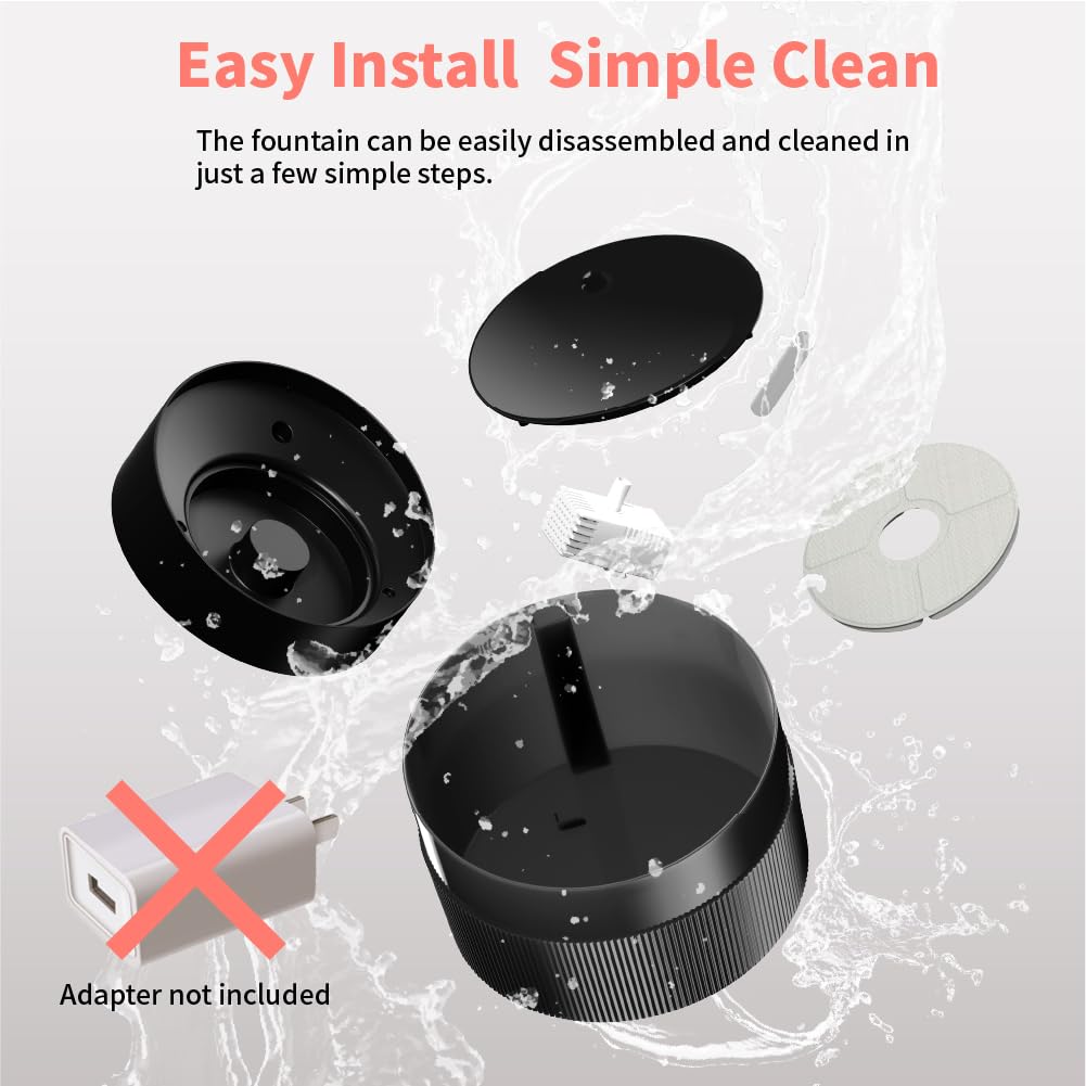 BEQ filtration system delivers cleaner water for pets' hydration.