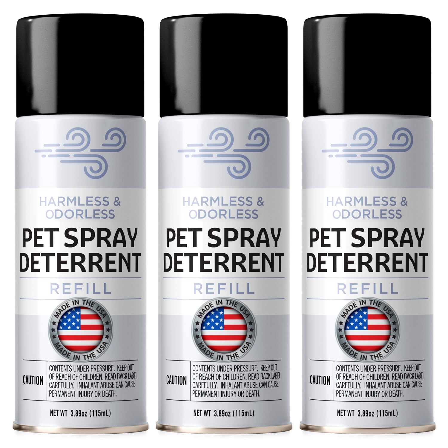 Berkland SSSCat refill three-pack sprays for humane boundary training.