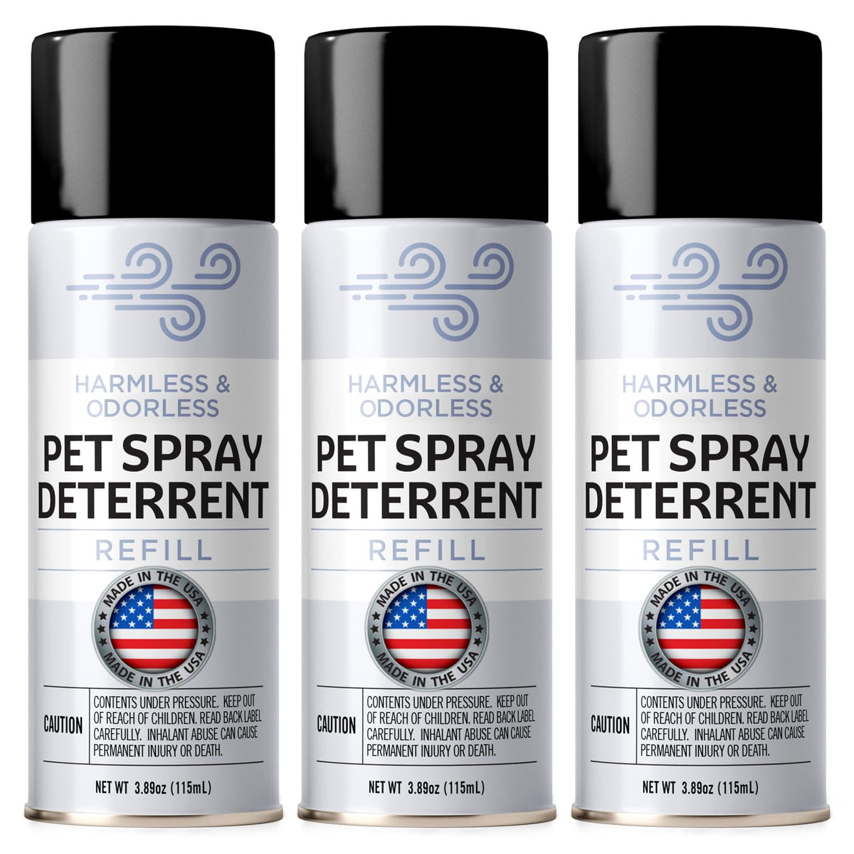 Berkland SSSCat refill three-pack sprays for humane boundary training.