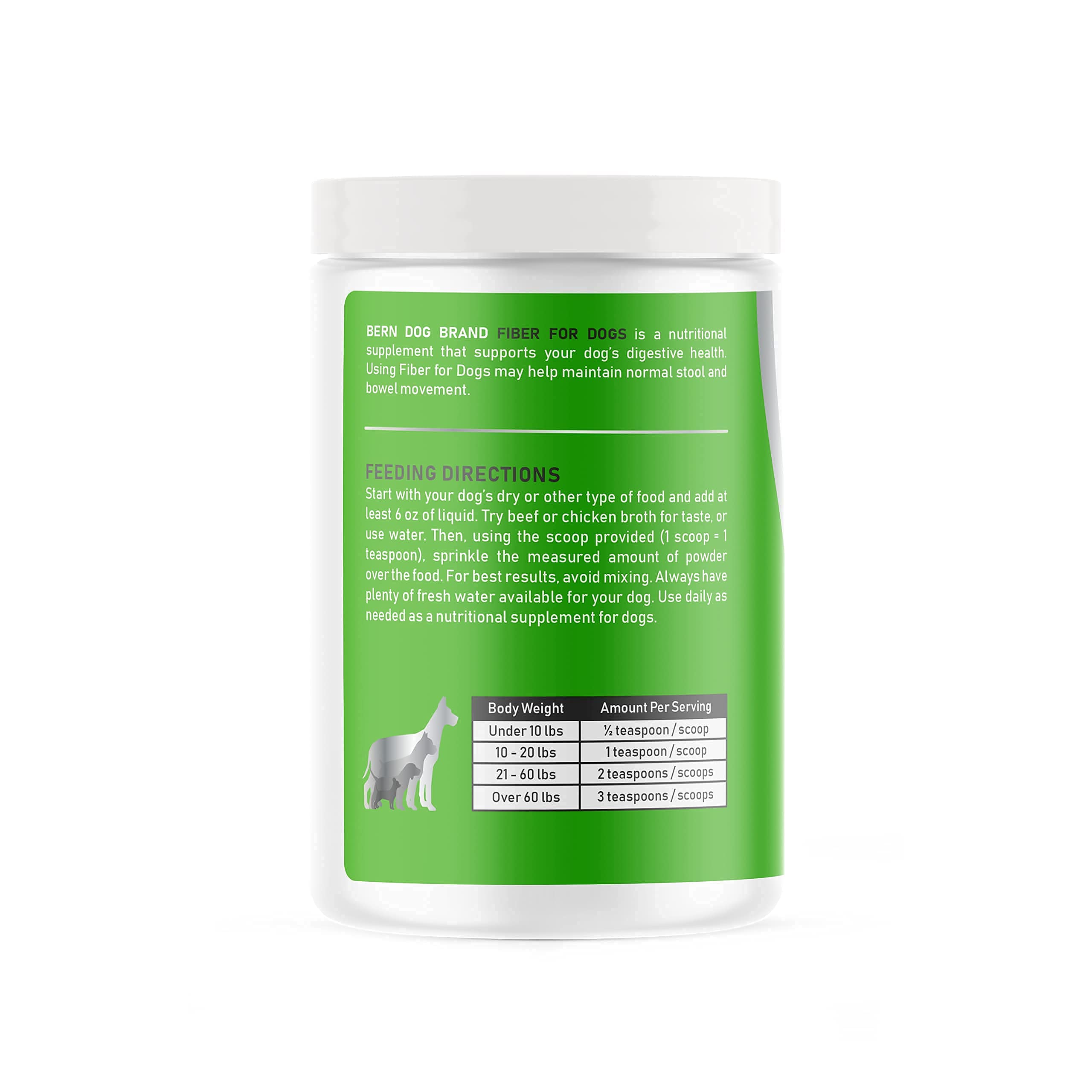 Bern Dog Brand Fiber for Dogs dehydrated beet root powder jar supports digestion