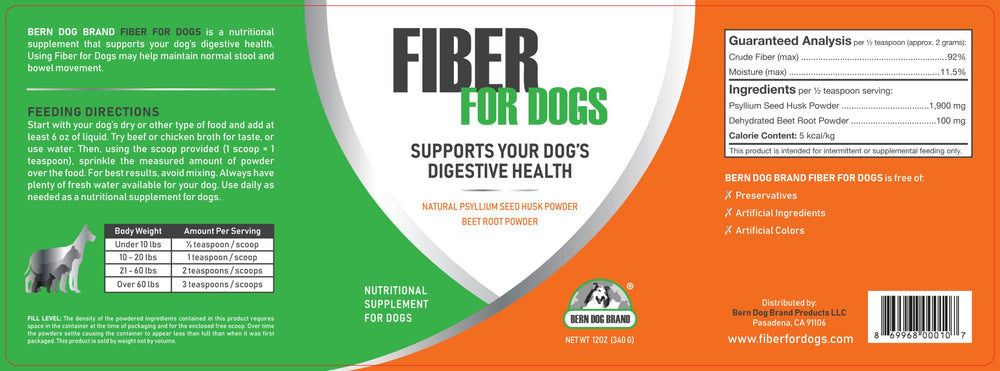 Bern Dog Brand Fiber packaging highlights GMP facility and quality manufacturing