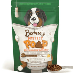 Bernie's Perfect Poop Digestive Dog bag standup showing packaging and premium gut-support formula.