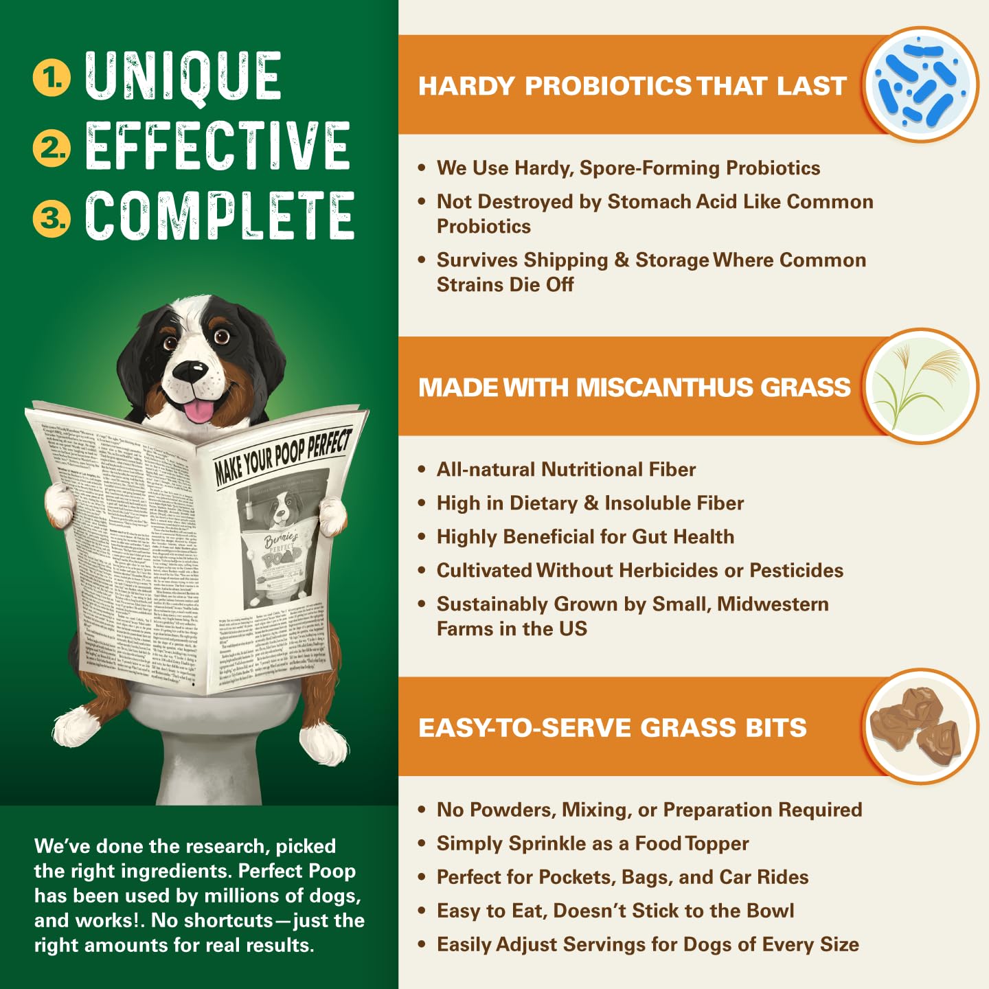 Bernie's Perfect Poop Digestive Dog treat-topper idea for easier feeding.