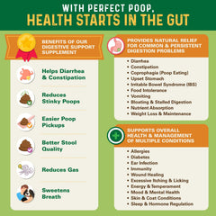 Bernies Perfect Poop dog food topper promotes easy mixing with meals