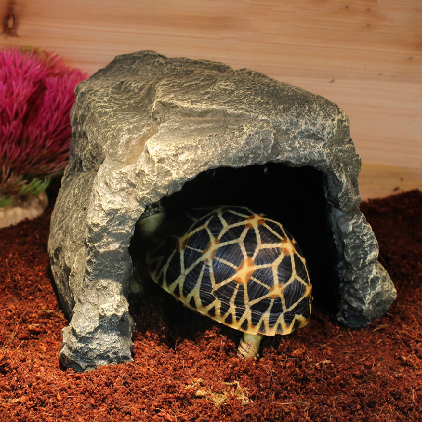 Besimple betta tank hideout rock cave provides a safe retreat for small aquatic pets.
