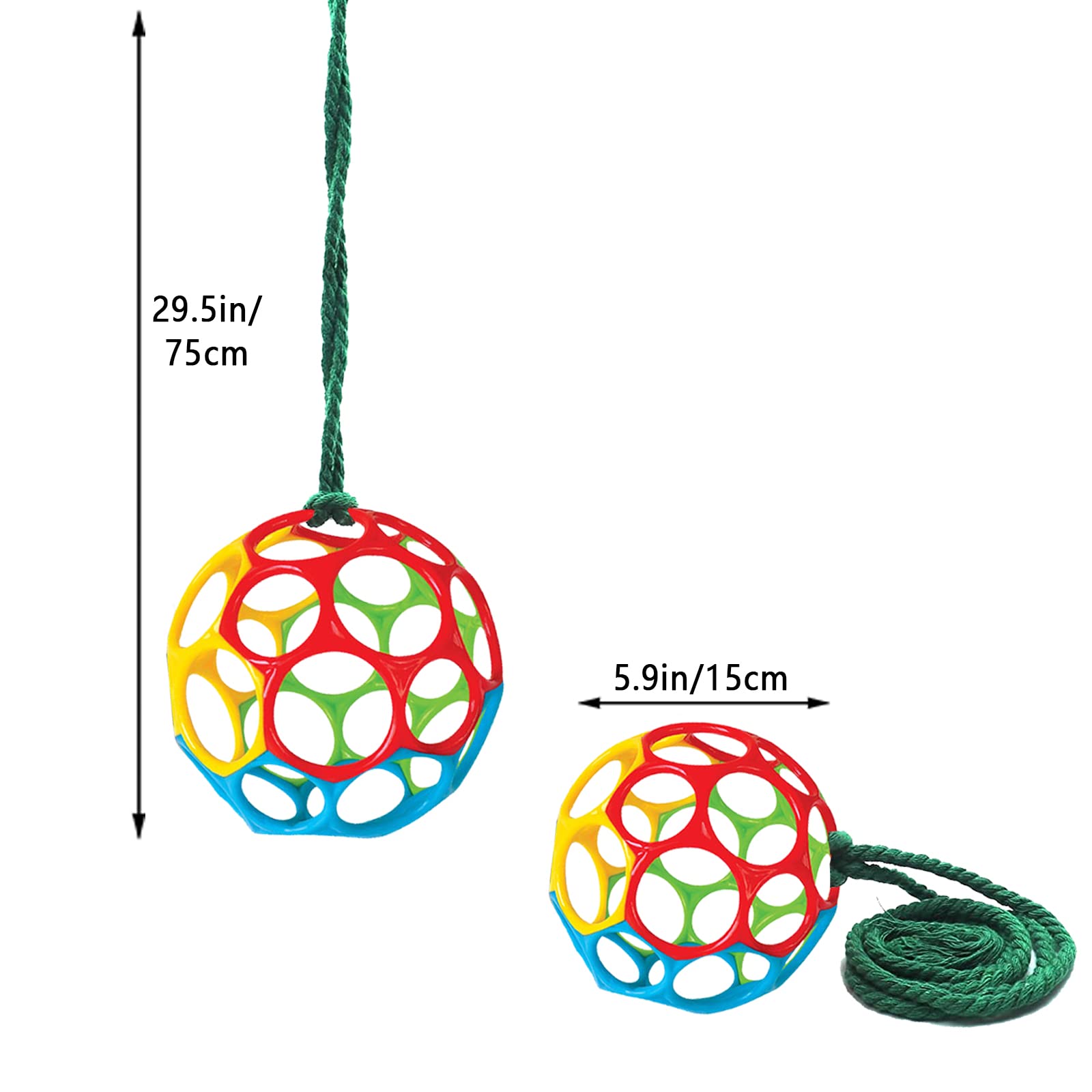 Besimple feeder ball in use, horse nudges and sways with hay.