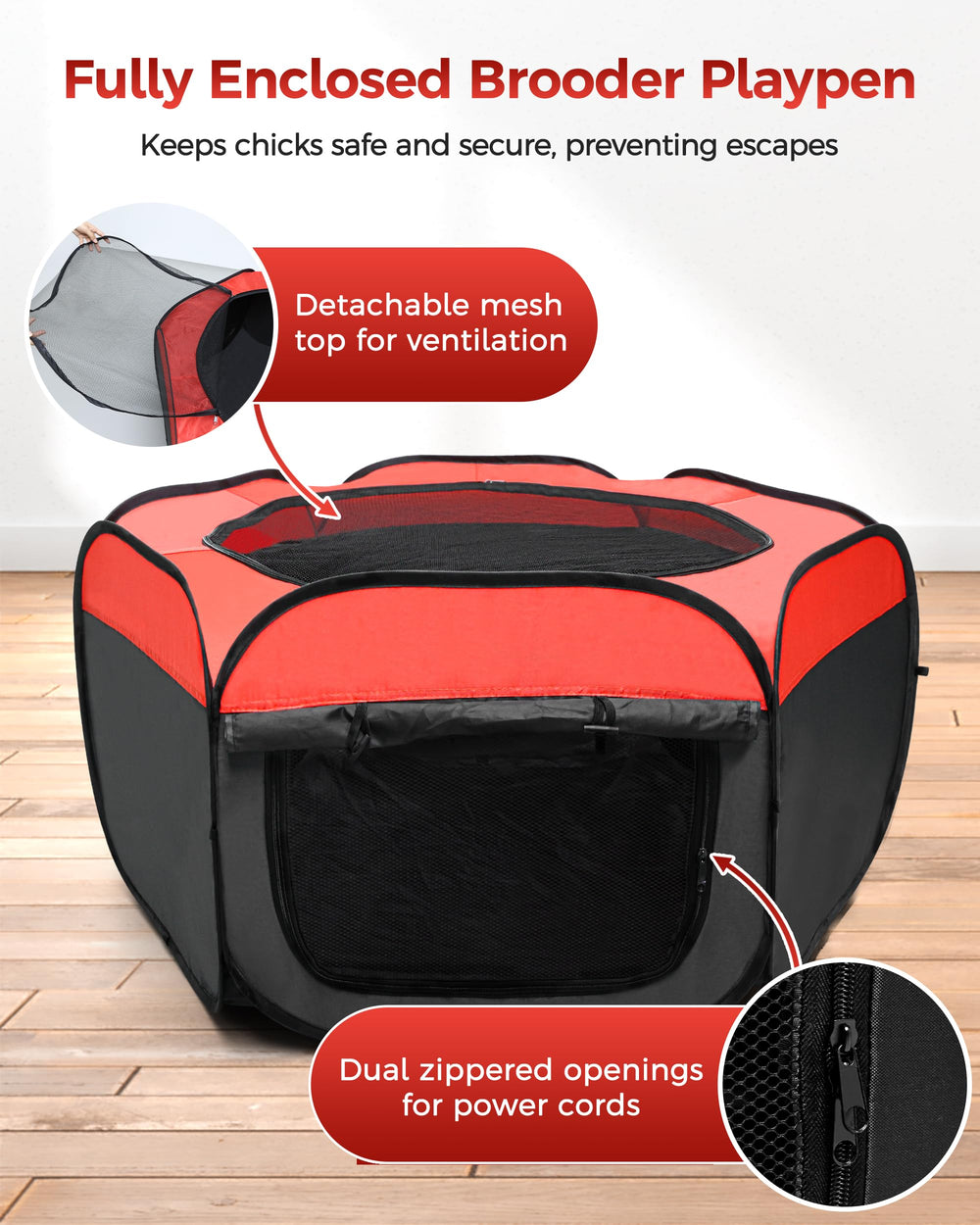 Besly Brooder Box waterproof bottom mat enables easy cleaning.