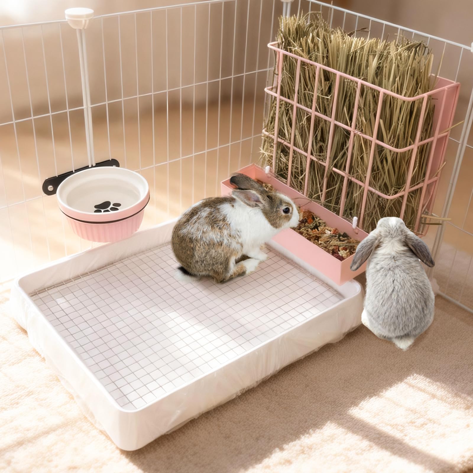 BESNEW 3-in-1 design easily fits most cages for space-saving setup.
