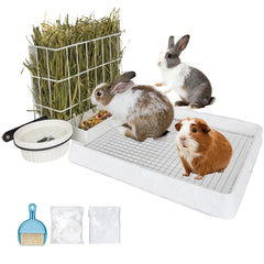 Besnew 3-in-1 rabbit hay feeder front view for tidy feeding