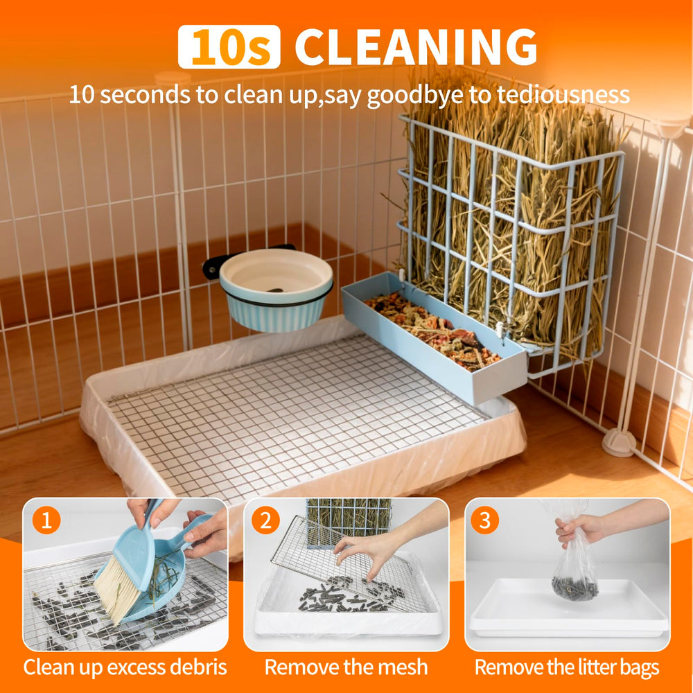 BESNEW 3-in-1 rabbit feeder metal basket detail highlighting durable construction