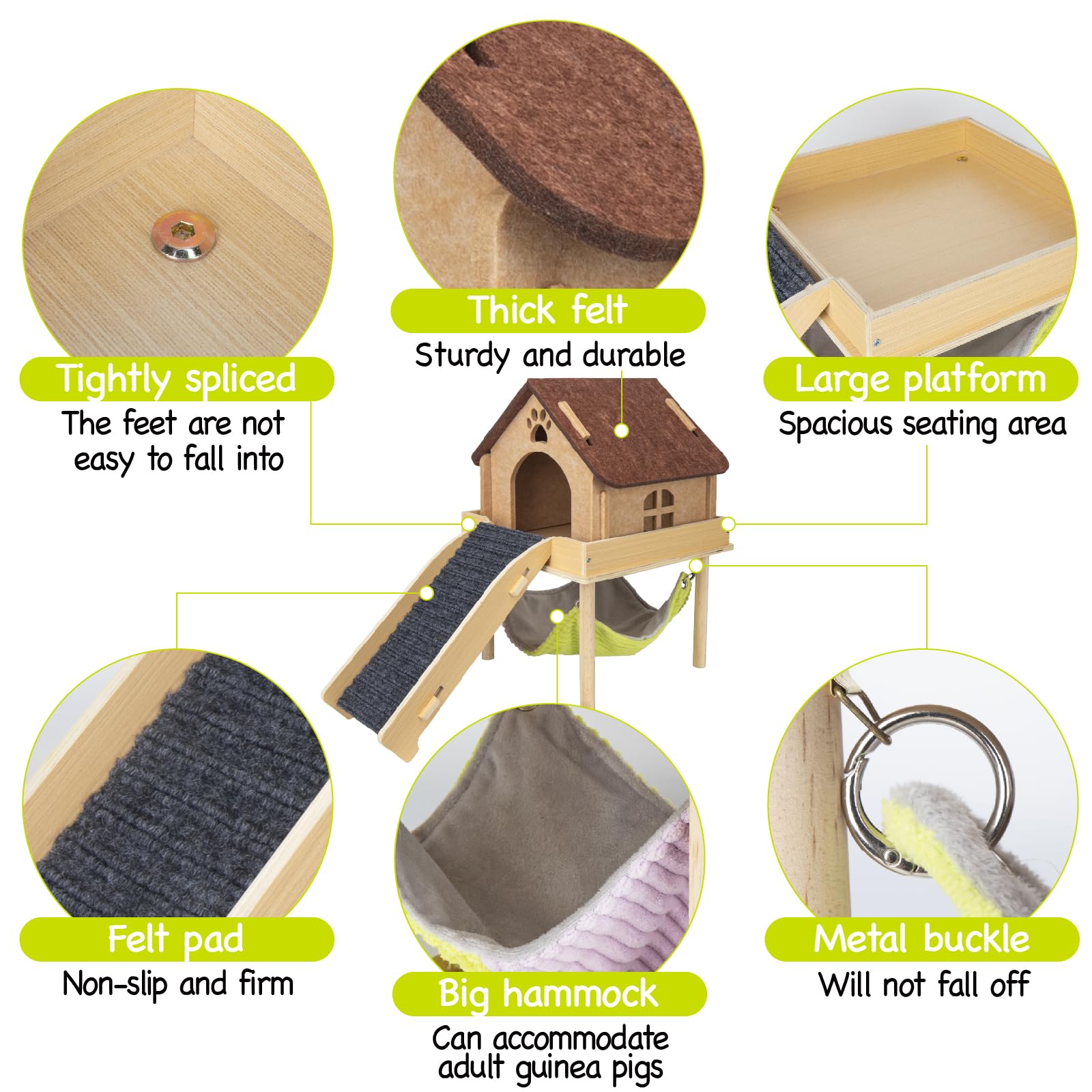BESNEW 3-in-1 enlarged guinea pig assembly is simple with sturdy screws.