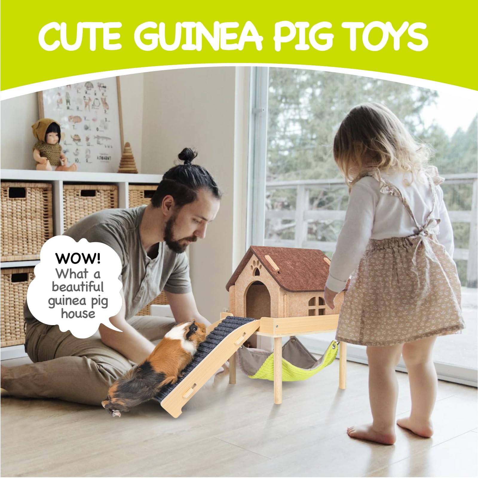 BESNEW 3-in-1 enlarged guinea pig durable design withstands daily play.