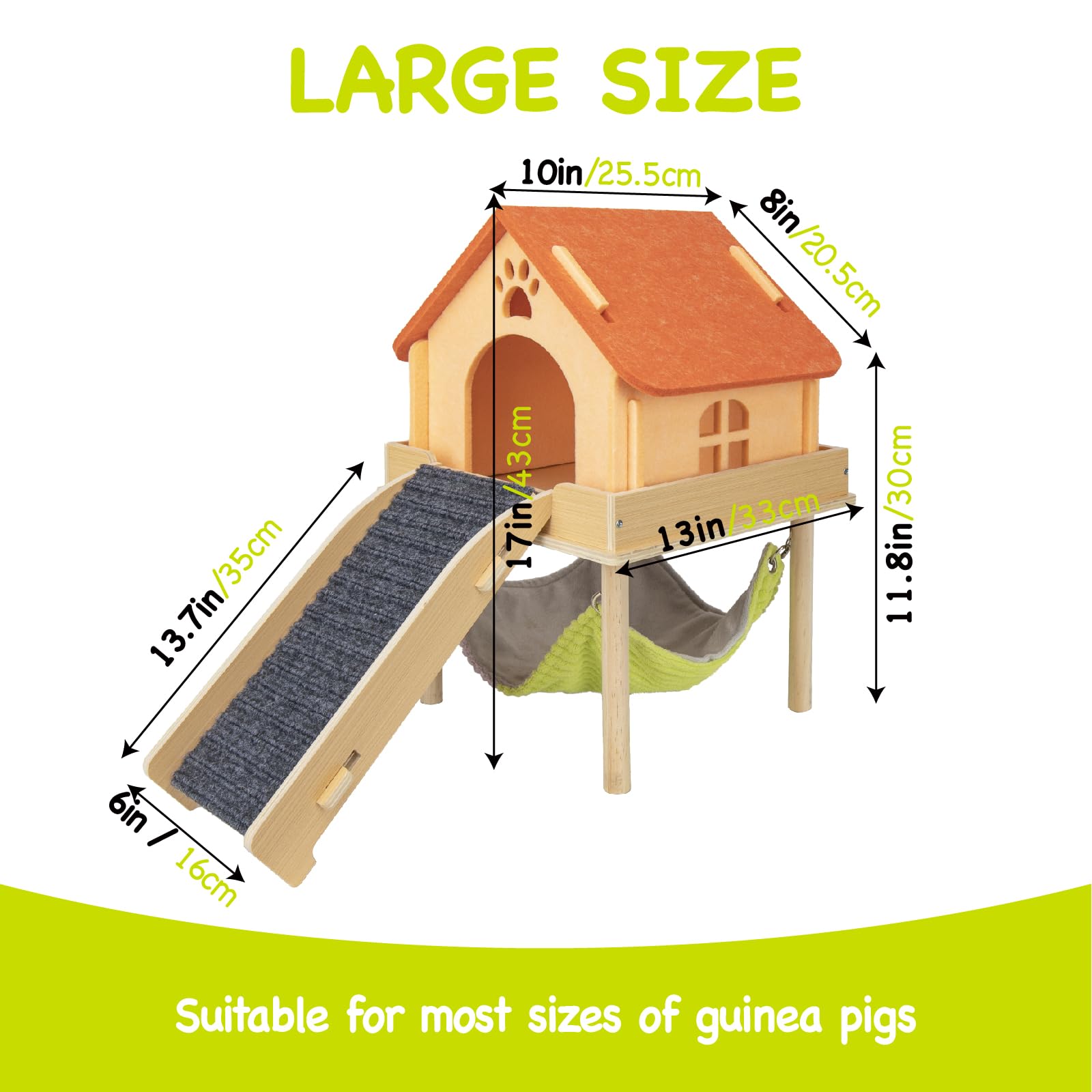 BESNEW stairs with felt pads help guinea pigs climb easily and securely