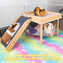 BESNEW guinea pig hammock metal hook attachment keeps hammock secure during activity.