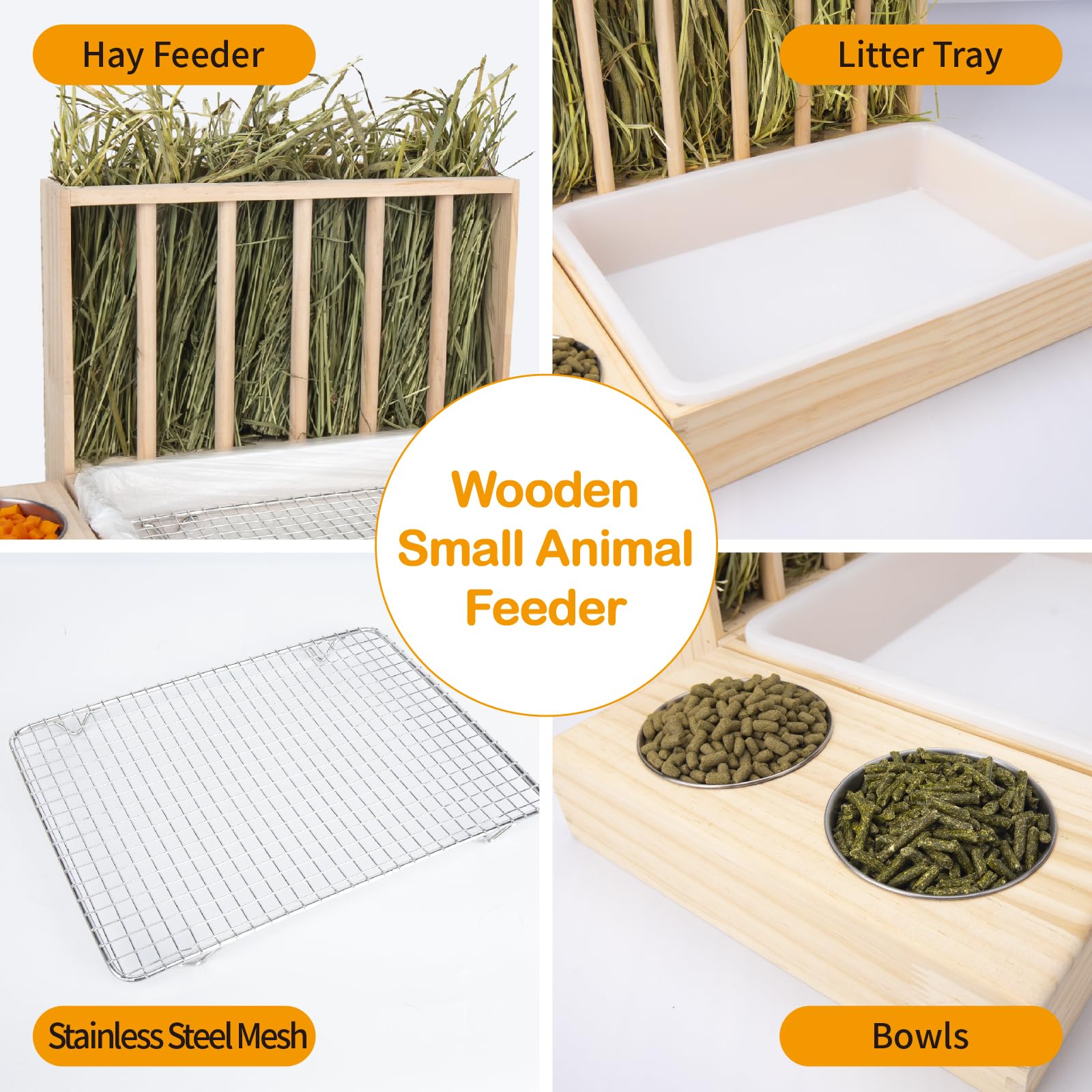 BESNEW large-capacity hay feeder keeps pets well supplied
