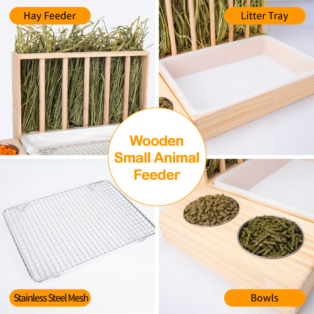 BESNEW large-capacity hay feeder keeps pets well supplied