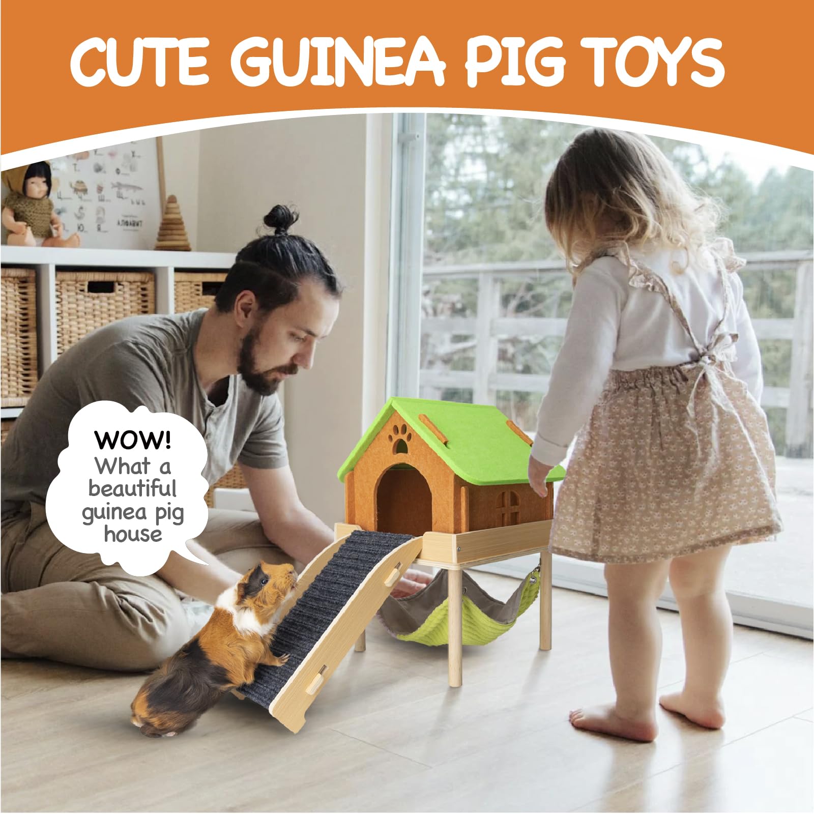 BESNEW large-size habitat add-on suitable for guinea pigs of all ages.