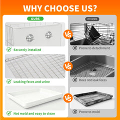 Besnew litter box and tray assembly for easy setup