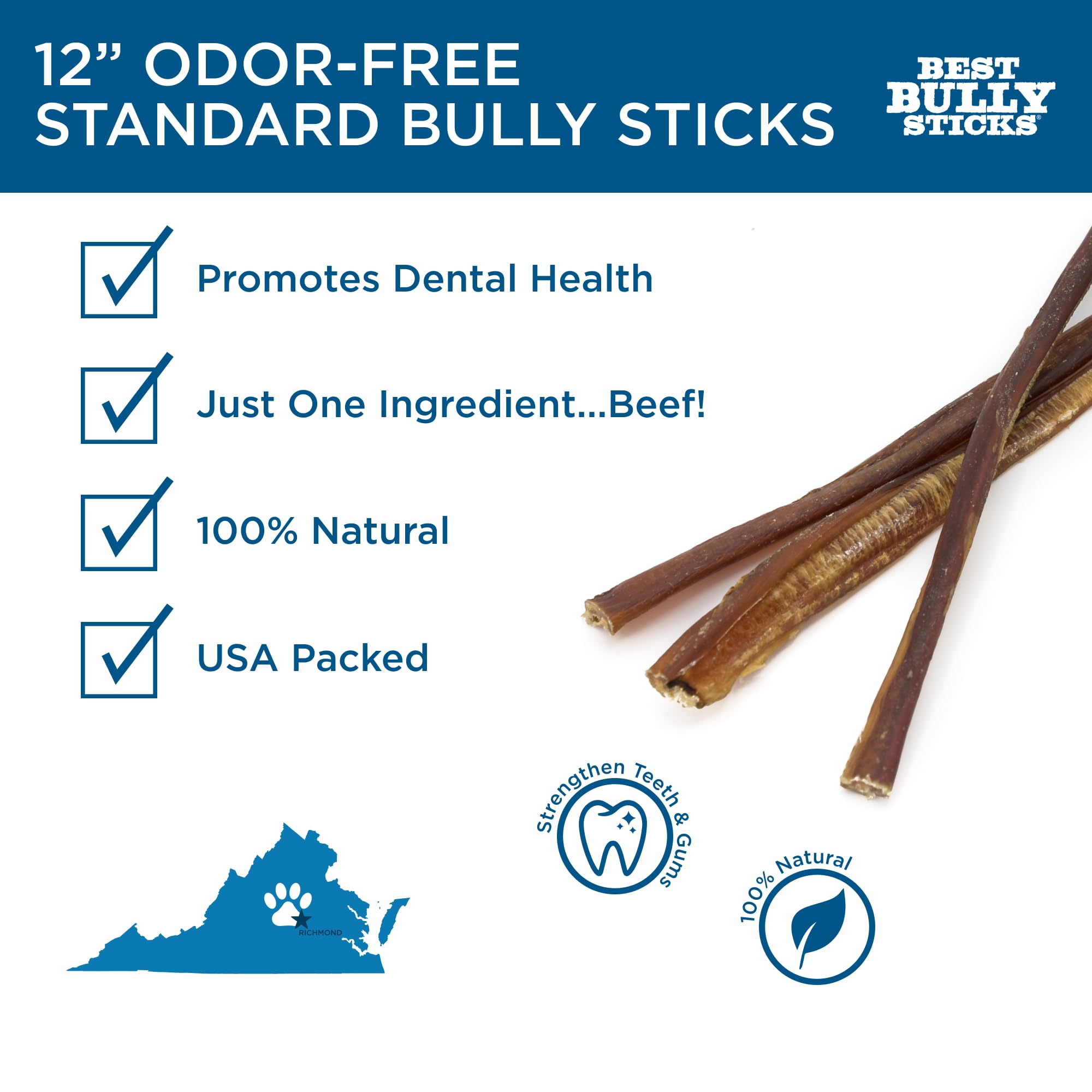 Best Bully Sticks 12-inch texture close-up showing durable chew for strong chewers