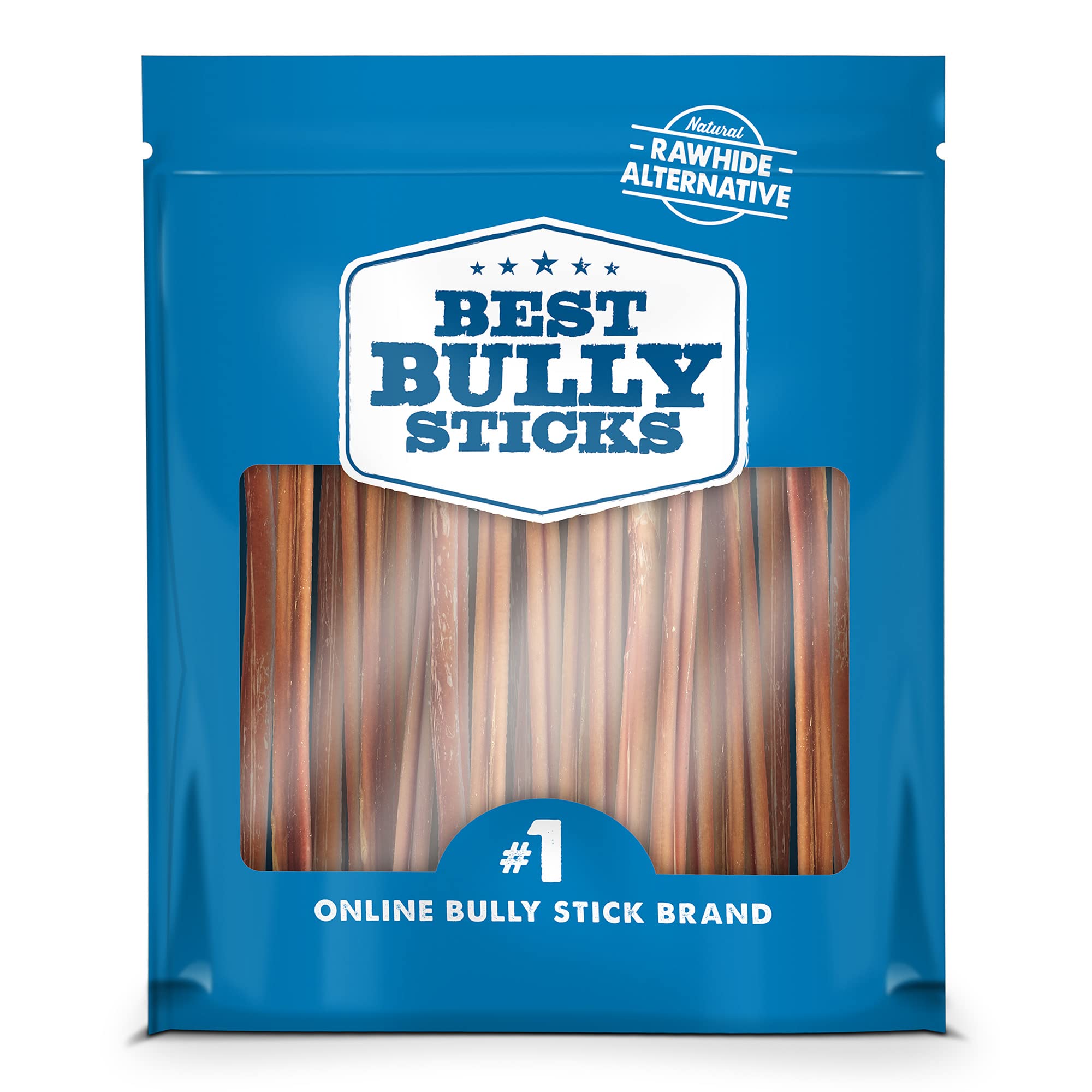 Best Bully Sticks 6-inch thin sticks front view, ideal for small dogs.