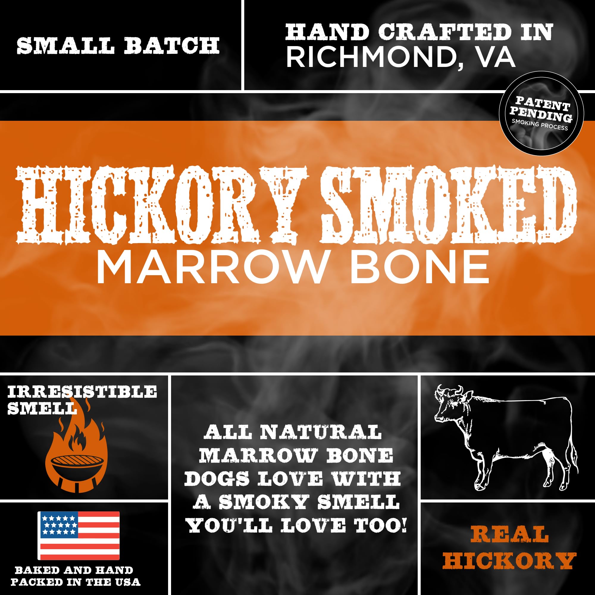 Dog chews Best Bully Sticks Hickory Smoked Marrow Bone during play