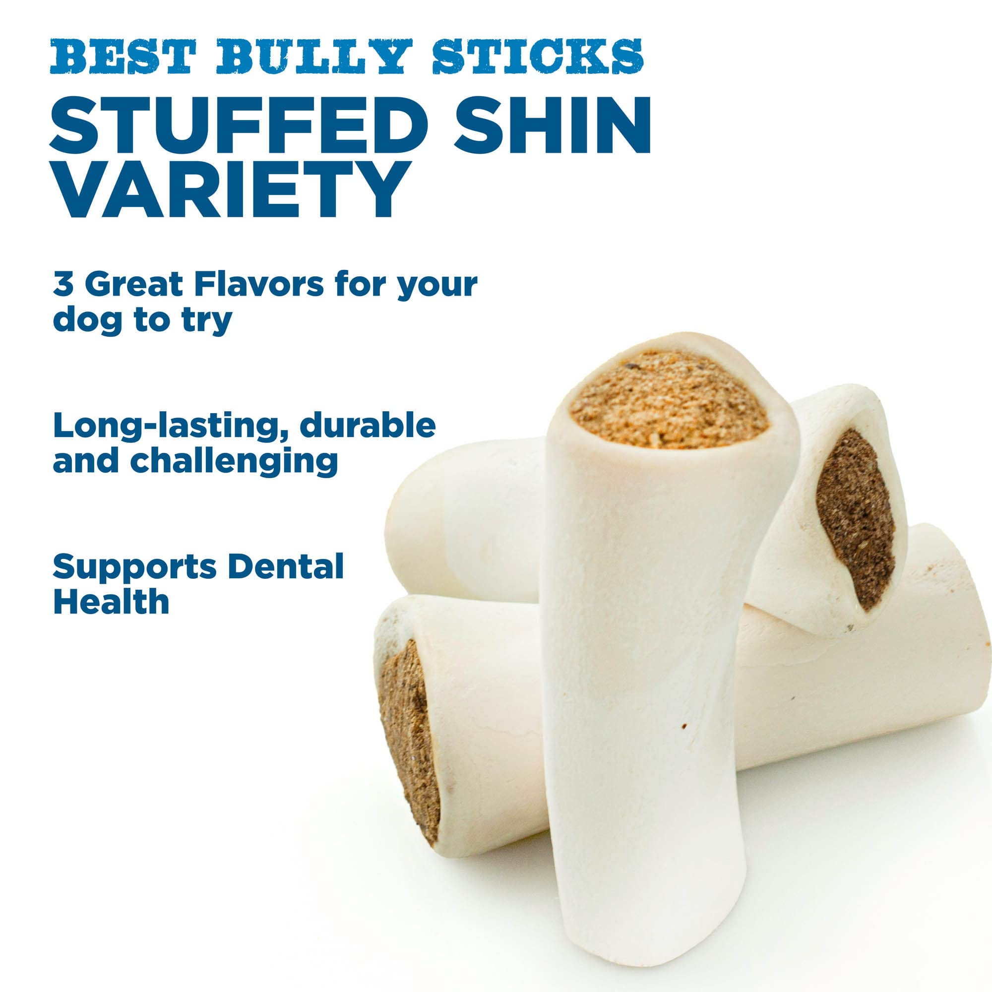 Best Bully Sticks shin bone cross-section reveals peanut butter filling.