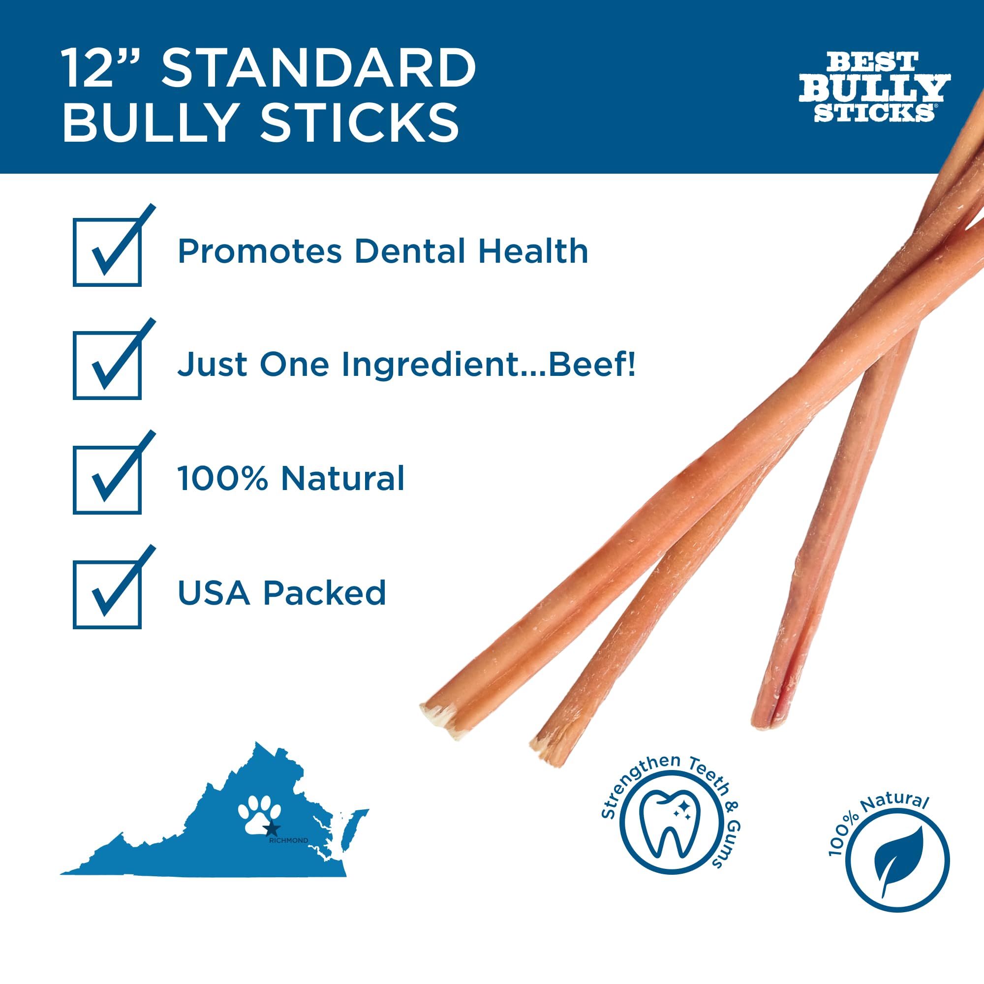 Best Bully Sticks grain-free beef chew supports natural chewing sessions.