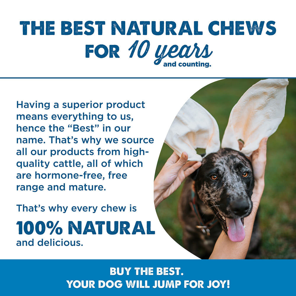 Best Bully Sticks hand-inspected cow ears reflect premium quality.